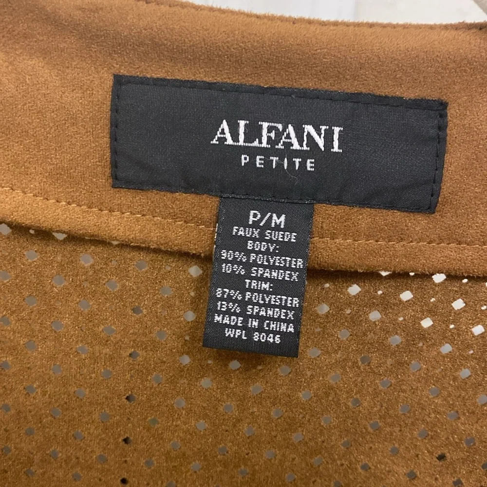 Alfani Brown Cardigan suede with Waterfall Design good condition - Picture 2 of 3